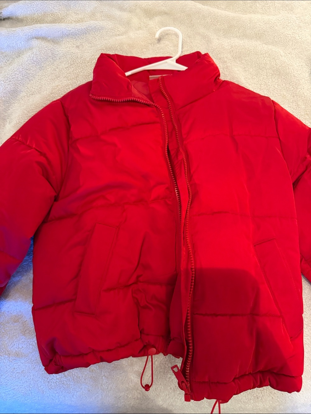 Women's Red Puffer Jacket - Classic Insulated Coat